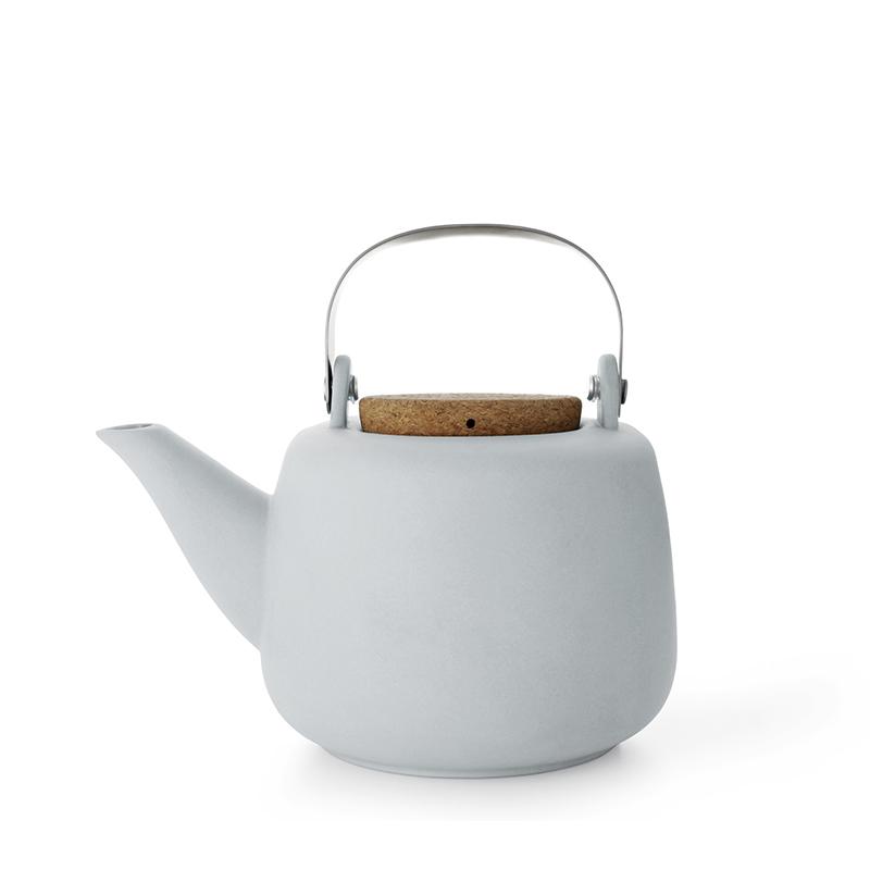 Nicola™ Porcelain Teapot - VIVA | Color=bright blue-grey