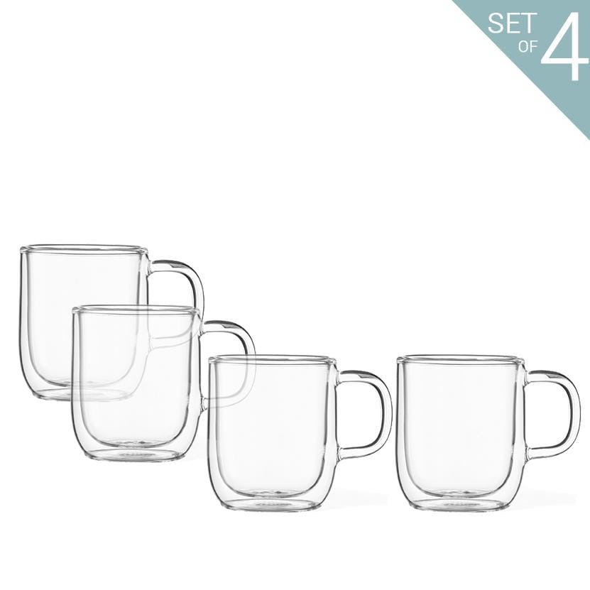 CANVAS 2pc Double Wall Glass Mugs, Dishwasher Safe, 414-mL