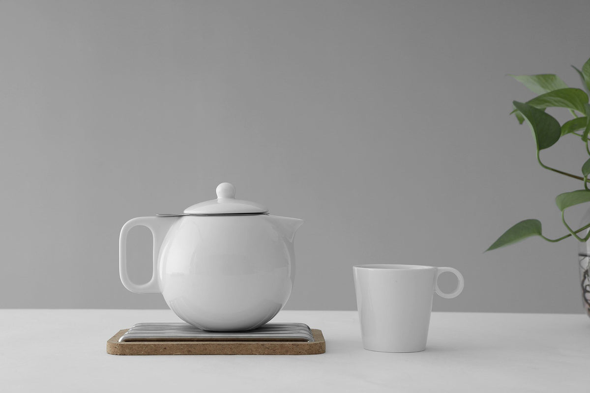 Jaimi™ Porcelain Teapot Large - VIVA | Color=Pure white