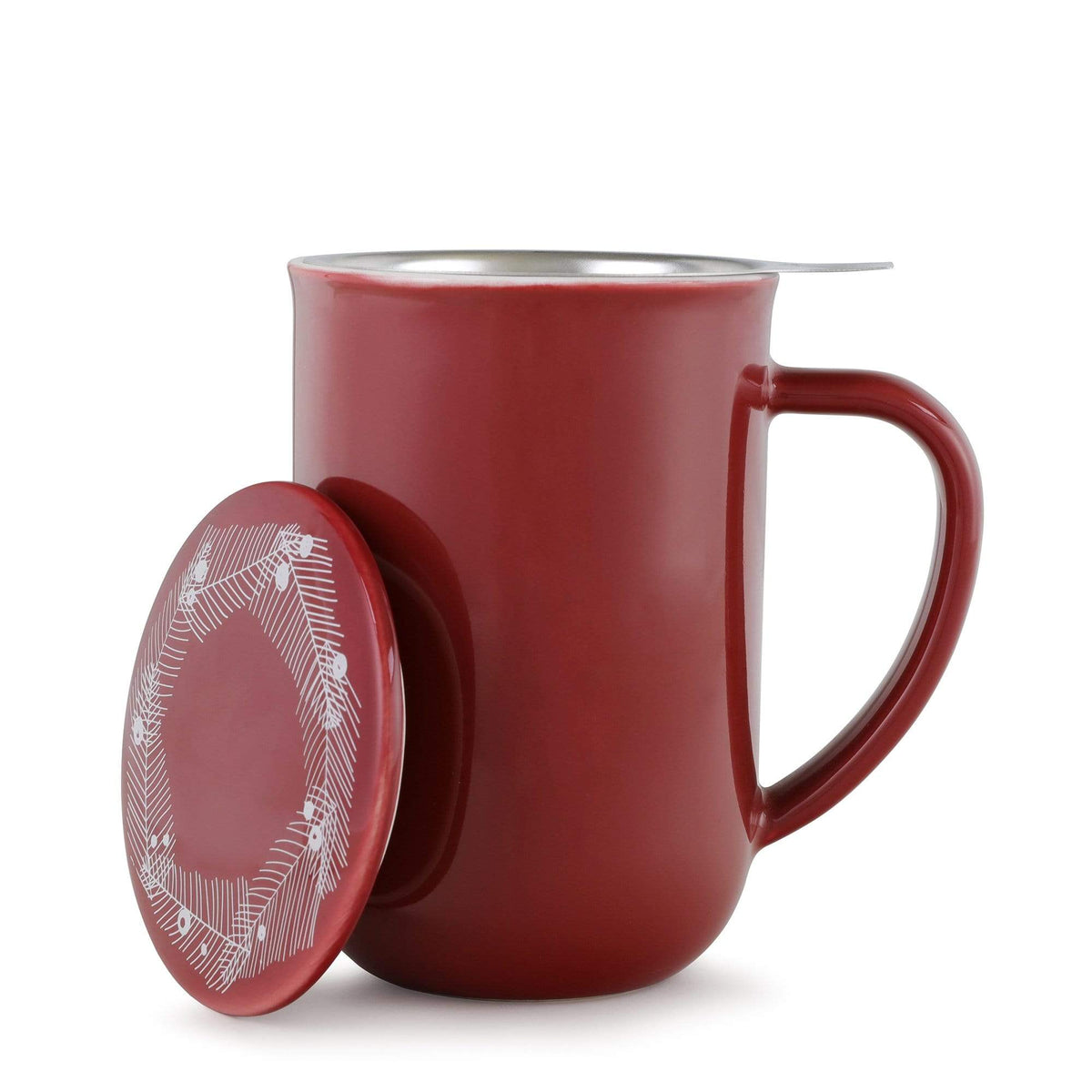 Minima ™ Balanced Winter Tea Mug - VIVA | Color=cranberry